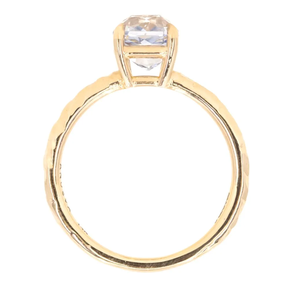 3.05ct Radiant Cut Sapphire Evergreen Solitaire in 14k Yellow Gold