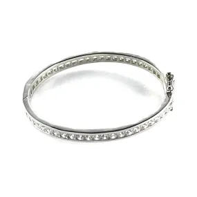 3mm CZ silver bangle