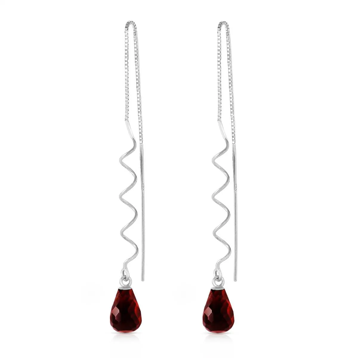 4.5 Carat 14K Solid White Gold Forever In Delight Garnet Earrings