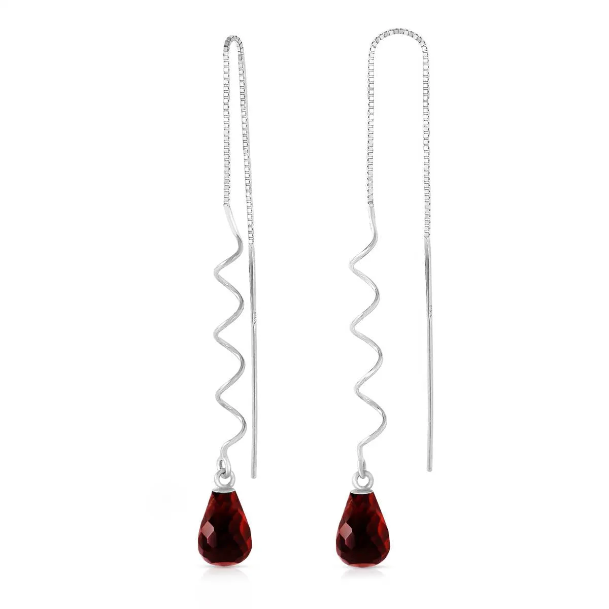 4.5 Carat 14K Solid White Gold Forever In Delight Garnet Earrings