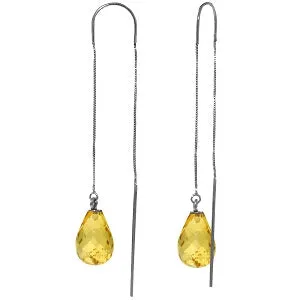 4.5 Carat 14K Solid White Gold Georgia In Heart Citrine Earrings