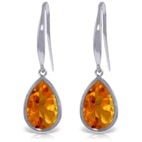 5 Carat 14K Solid White Gold Smell Of Roses Citrine Earrings