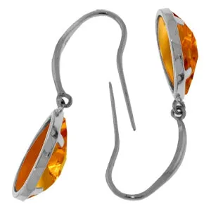 5 Carat 14K Solid White Gold Smell Of Roses Citrine Earrings