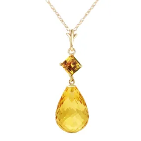 5.5 Carat 14K Solid Yellow Gold Admit One Citrine Necklace