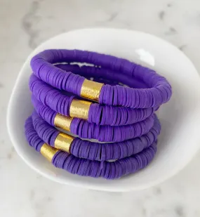 6.5" Purple Heishi Bracelet