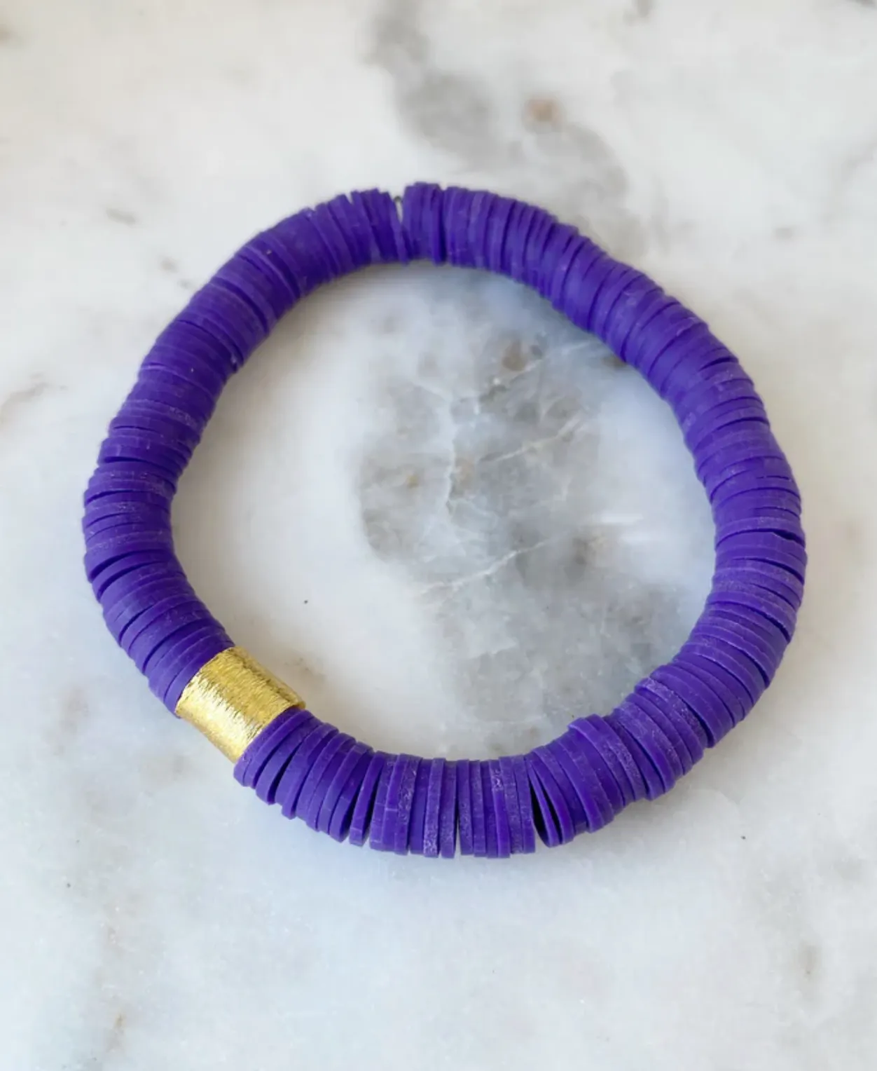 6.5" Purple Heishi Bracelet