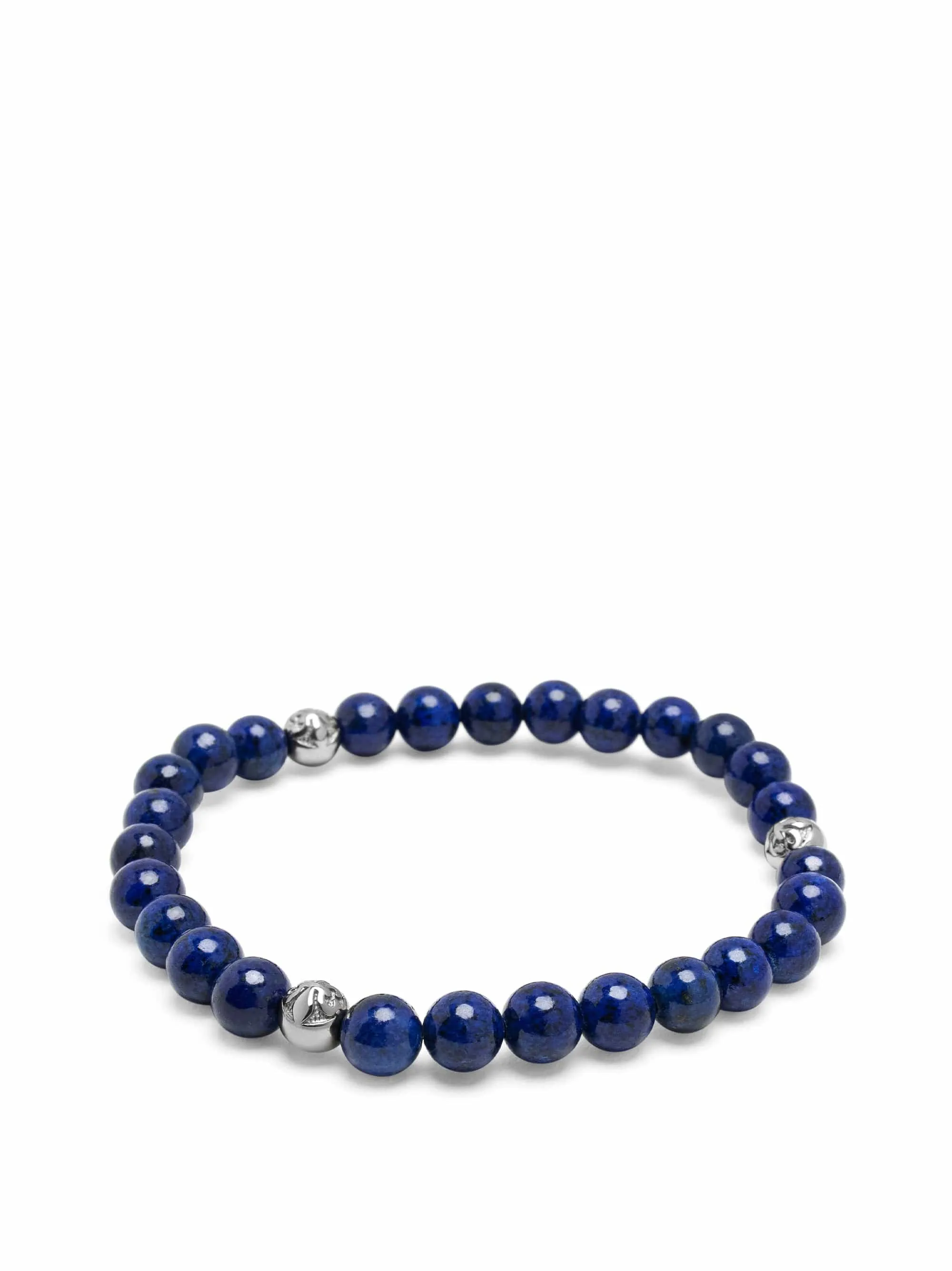 6mm Lapis Lazuli Bracelet with Silver Balls