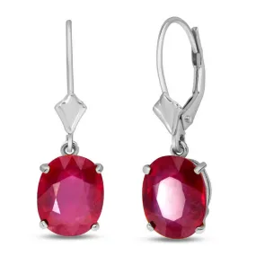 7 Carat 14K Solid White Gold Destinations Ruby Earrings