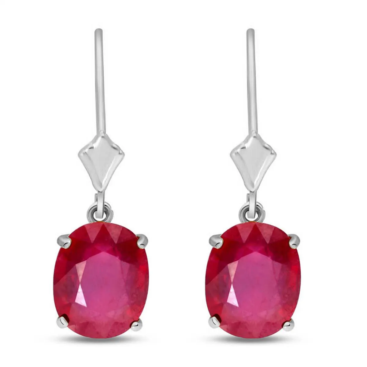 7 Carat 14K Solid White Gold Destinations Ruby Earrings