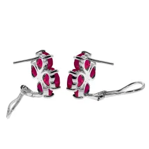 7.2 Carat 14K Solid White Gold Create A Mod Ruby Earrings