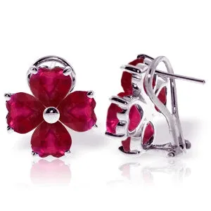 7.2 Carat 14K Solid White Gold Create A Mod Ruby Earrings