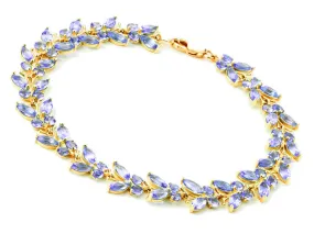 7.8 Carat 14K Solid Yellow Gold Butterfly Bracelet Tanzanite