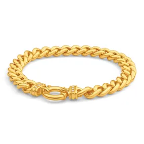 9ct Yellow Gold Silver Filled Cubic Zirconia 20cm Twist Curb Bracelet