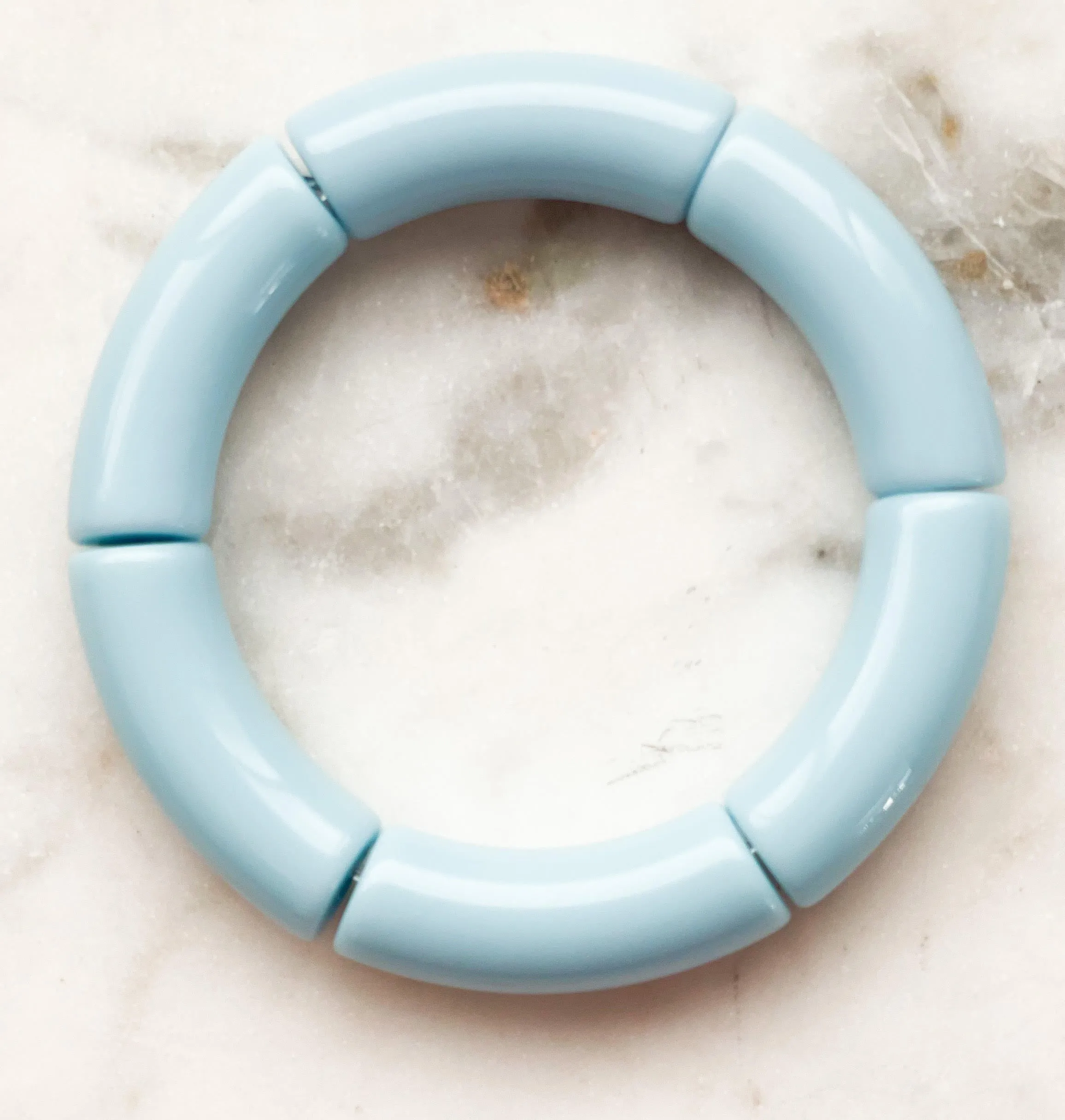 Acrylic Bamboo Bangle Bracelet "Baby Blue"