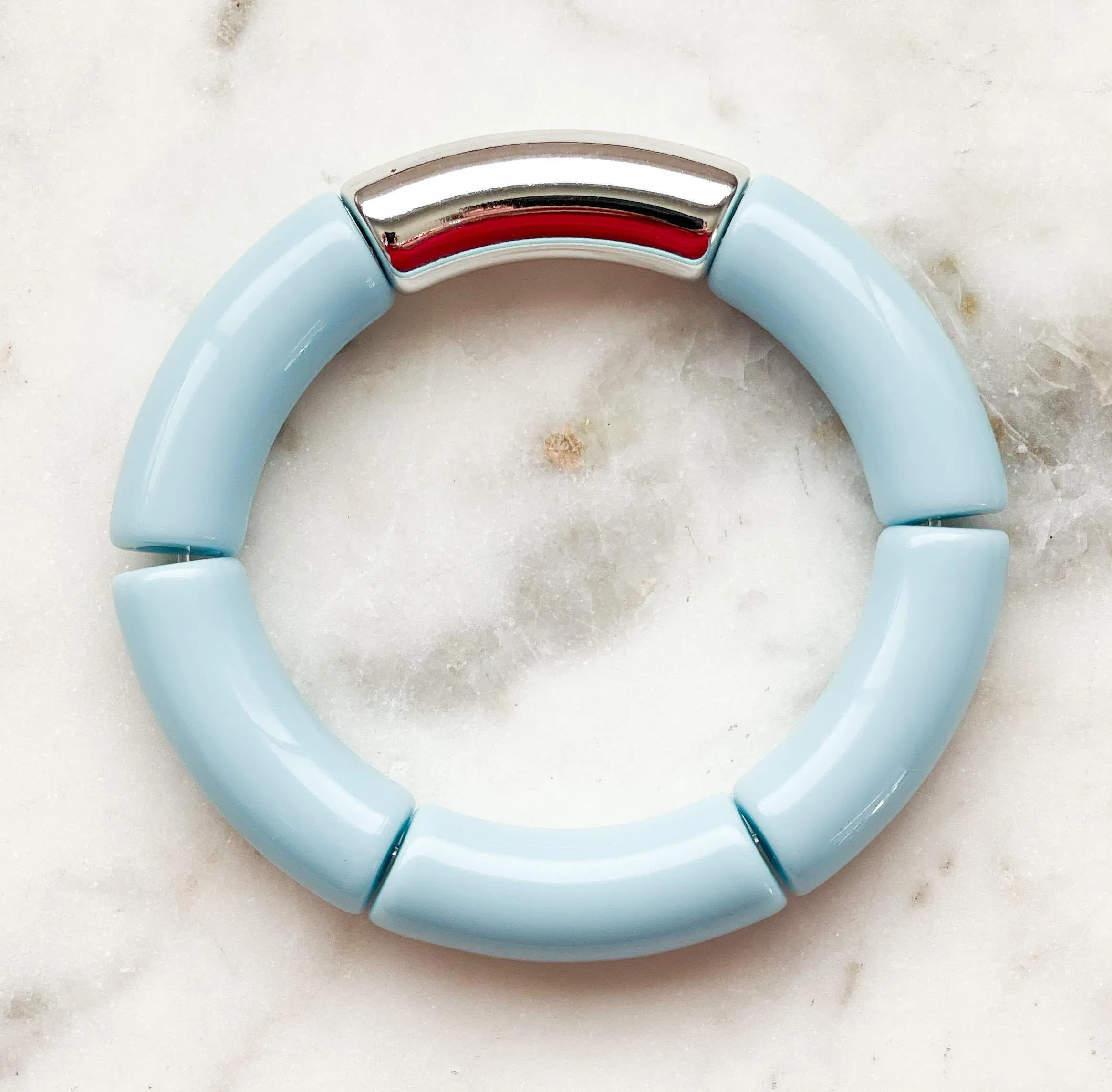 Acrylic Bamboo Bangle Bracelet "Baby Blue"