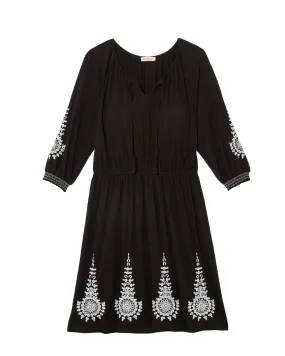 Agrimony Embroidered Dress | Black / Light Grey