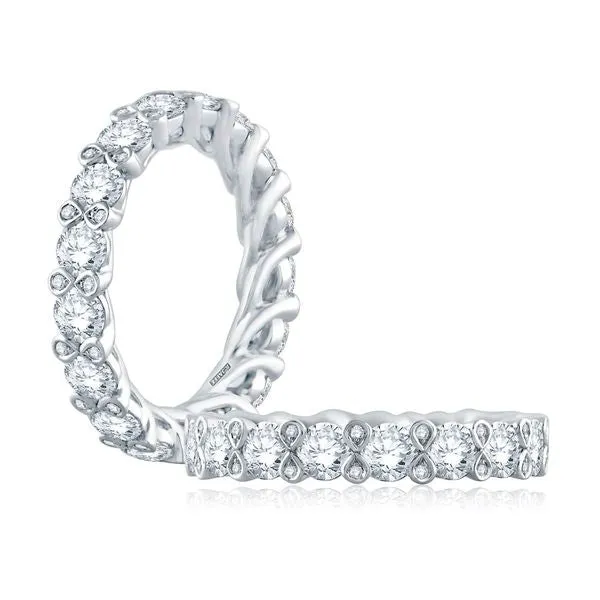 A.Jaffe Stackable Rings Diamond Tipped Shared Prong Anniversary Band WR0834/323