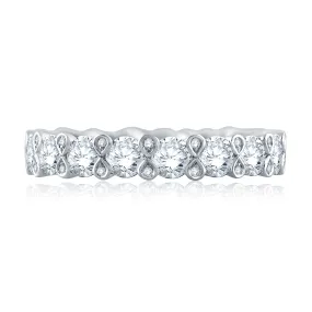 A.Jaffe Stackable Rings Diamond Tipped Shared Prong Anniversary Band WR0834/323