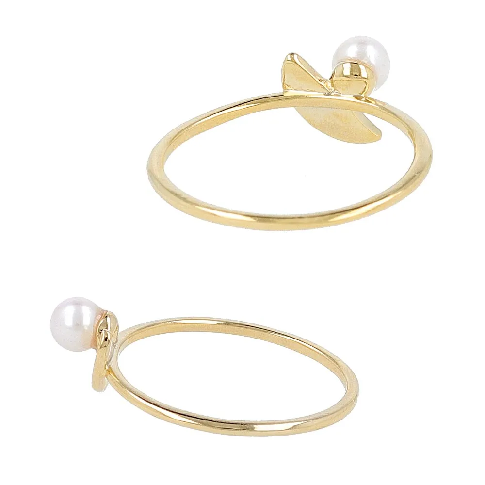 Akoya Pearl Geometric Ring