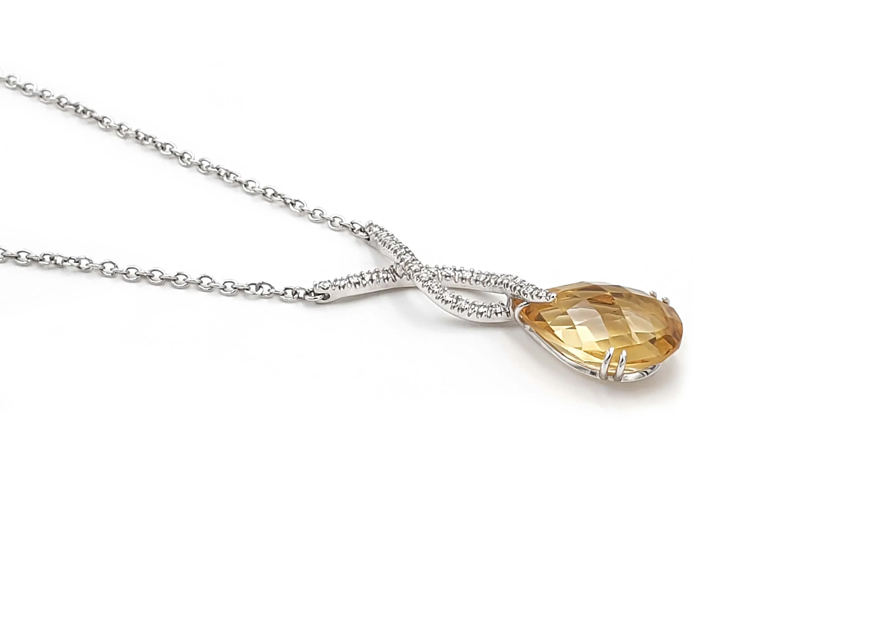 Alfieri & St. John Diamond Citrine Necklace