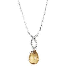 Alfieri & St. John Diamond Citrine Necklace