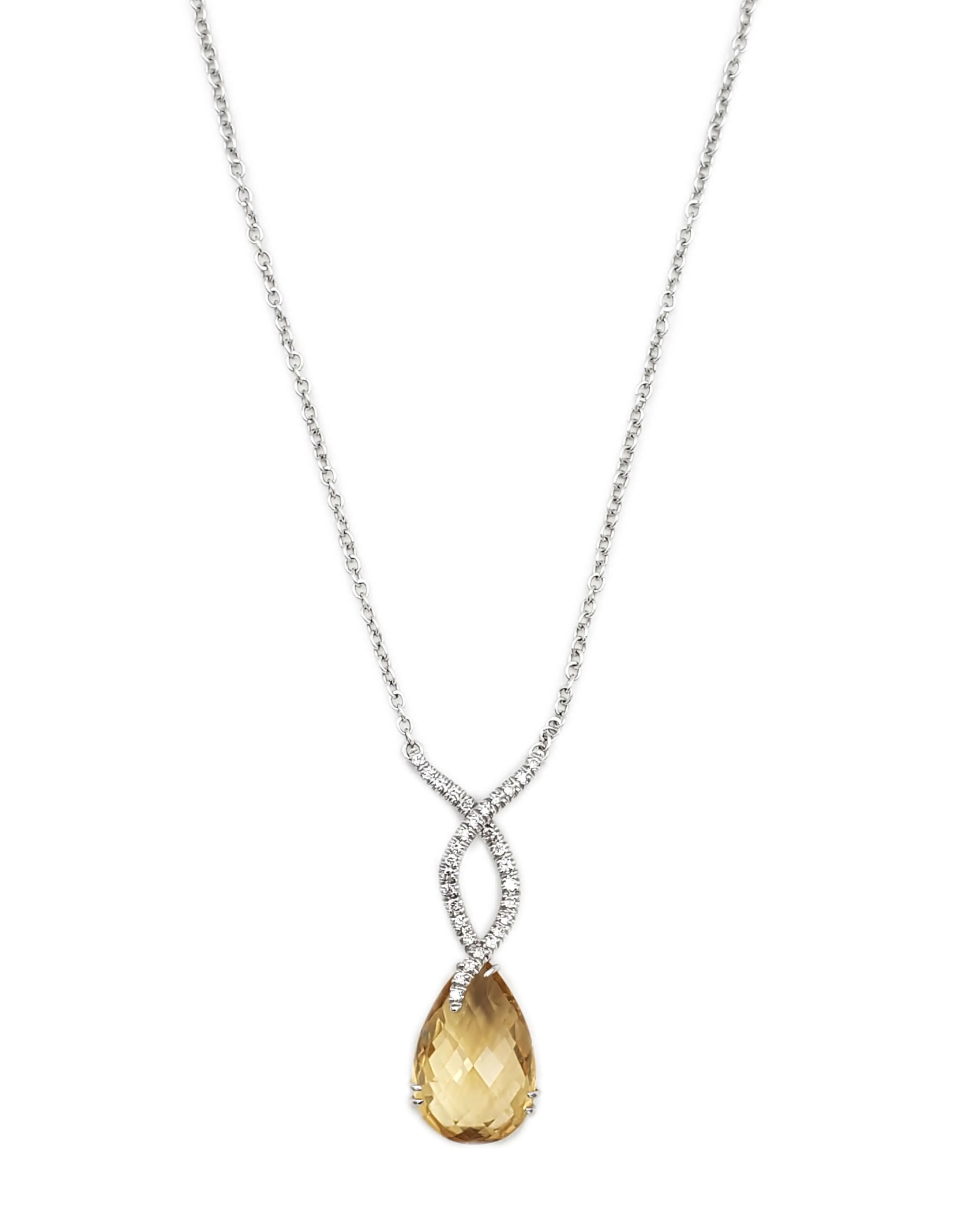 Alfieri & St. John Diamond Citrine Necklace