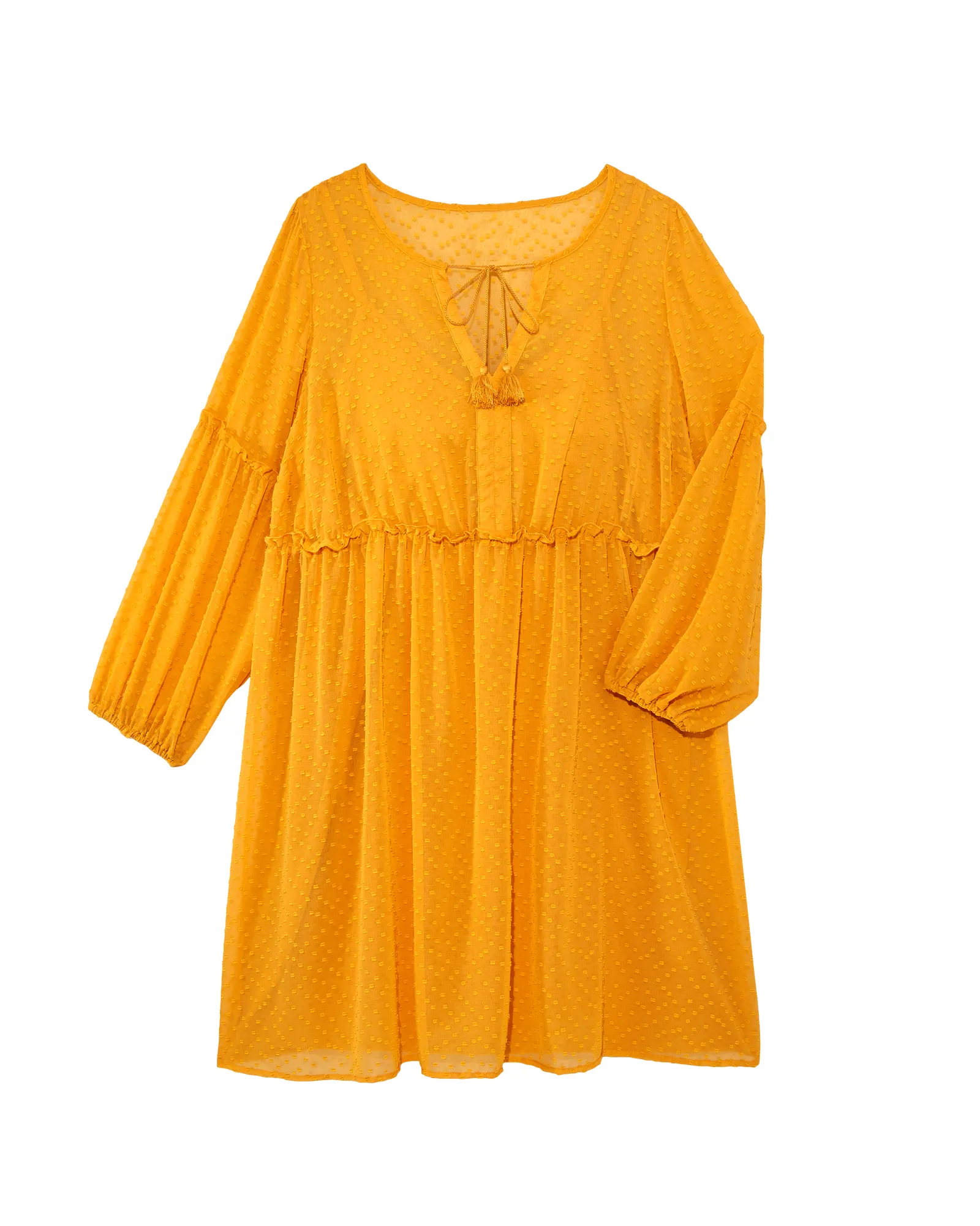 Amarillo Clip Dot Dress | Yellow