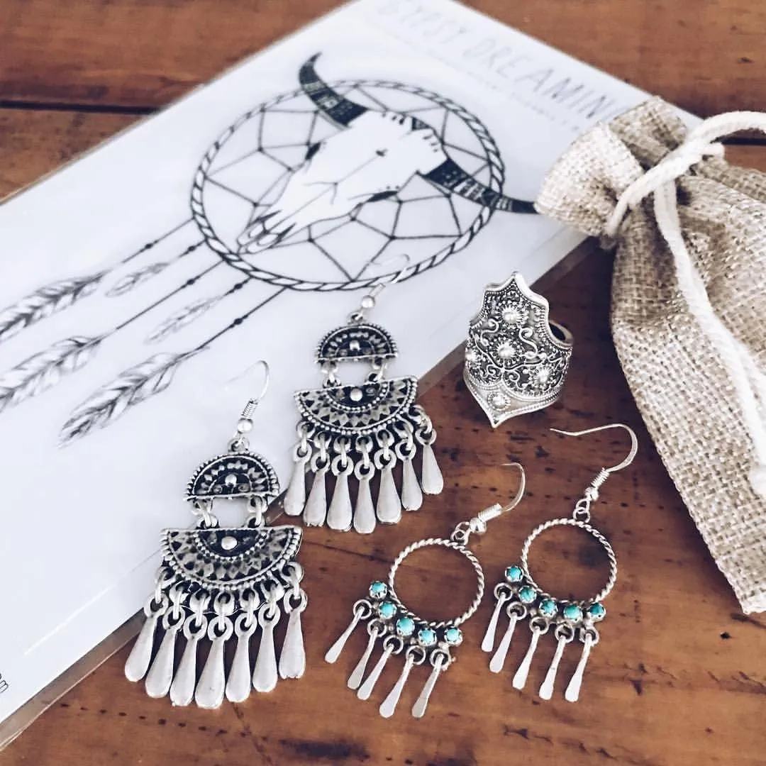 Anatolian Boho Earrings - "Wild Droplet"