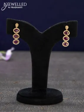 Antique earrings with ruby and cz stones