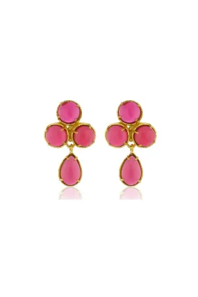 AQUA EARRINGS IN RUBY PINK