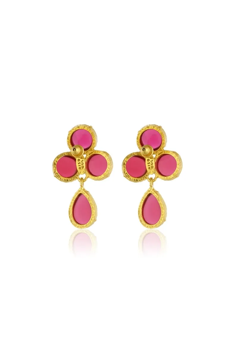 AQUA EARRINGS IN RUBY PINK