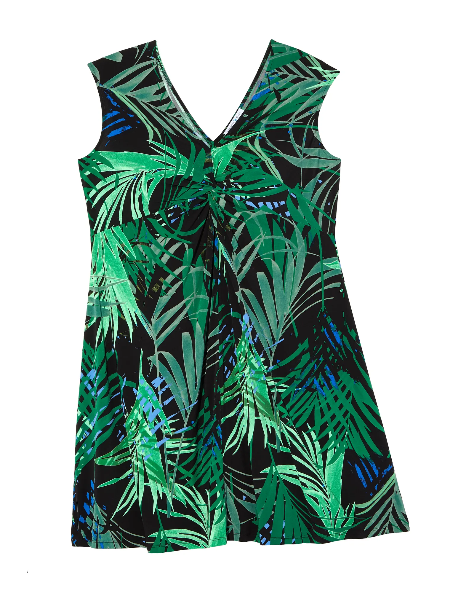 Arcadia Sleeveless Knotted Front Dress | Forest Green / Black