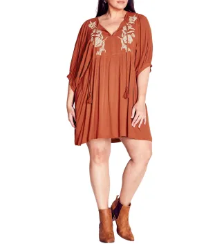 Arla Embroidered Tunic Dress | Amber