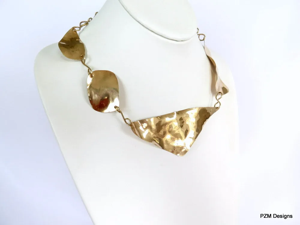 Asymmetric Gold Necklace | Asymmetrical Necklace