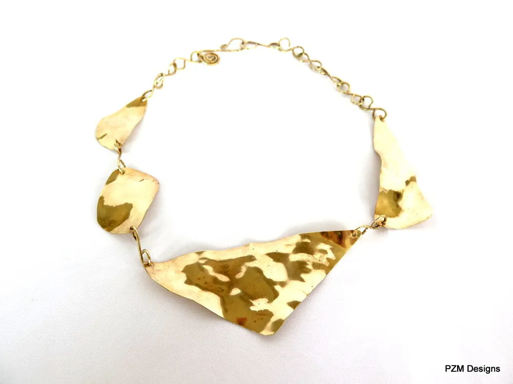 Asymmetric Gold Necklace | Asymmetrical Necklace