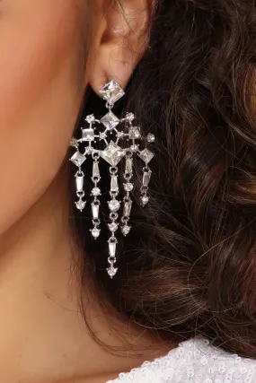 Attention Seeking Chandelier Earrings  - Silver