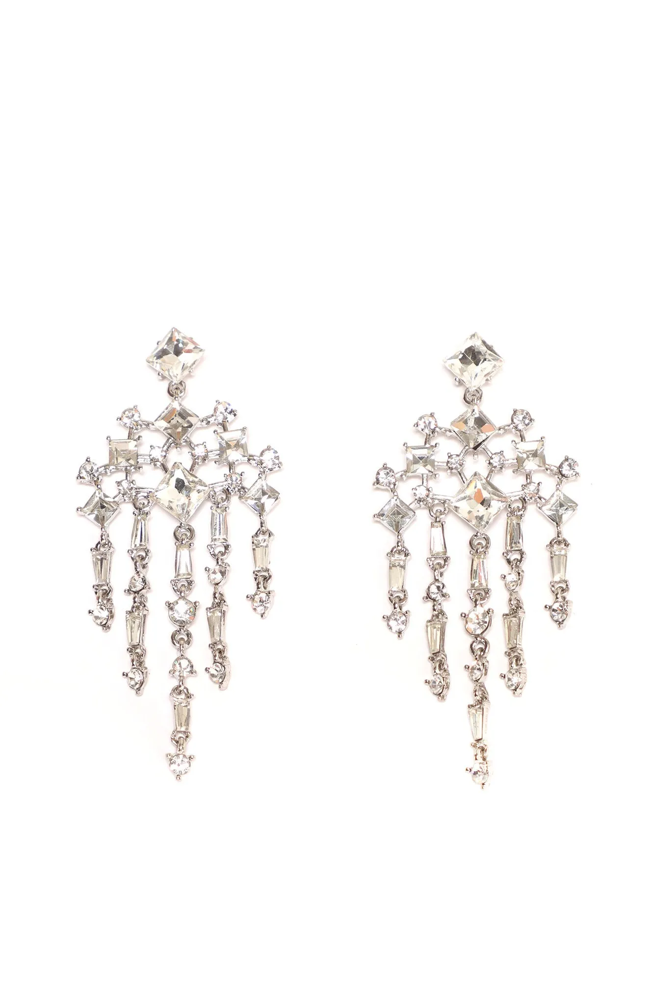 Attention Seeking Chandelier Earrings  - Silver