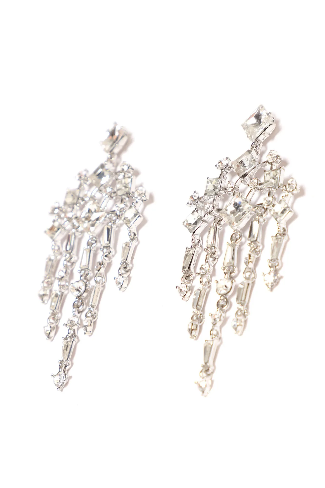 Attention Seeking Chandelier Earrings  - Silver