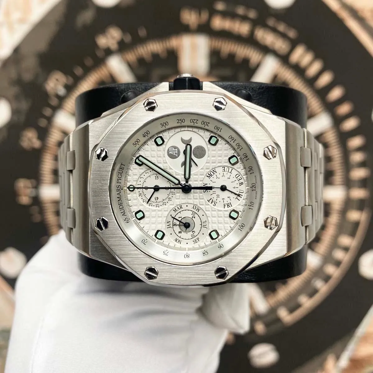 Audemars Piguet Royal Oak Offshore Perpetual Calendar Chronograph 25854TI Titanium White Dial Pre-Owned