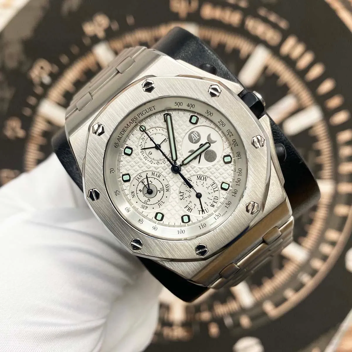 Audemars Piguet Royal Oak Offshore Perpetual Calendar Chronograph 25854TI Titanium White Dial Pre-Owned