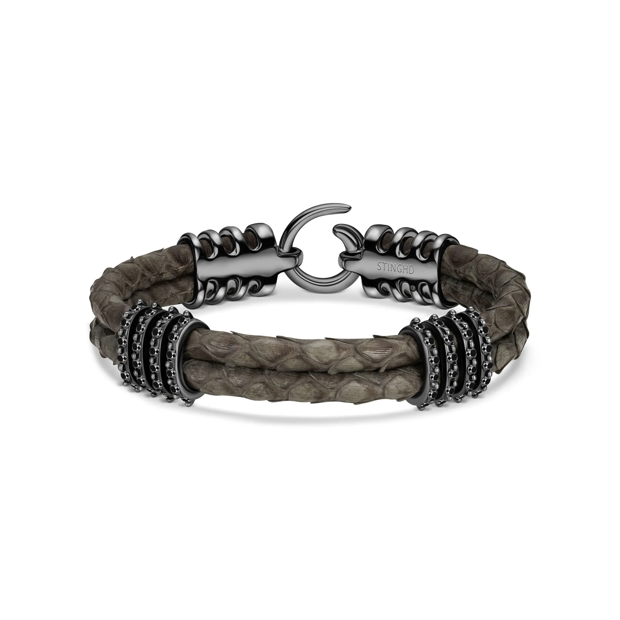 B494P Black Diamond Black Plated Grey Python