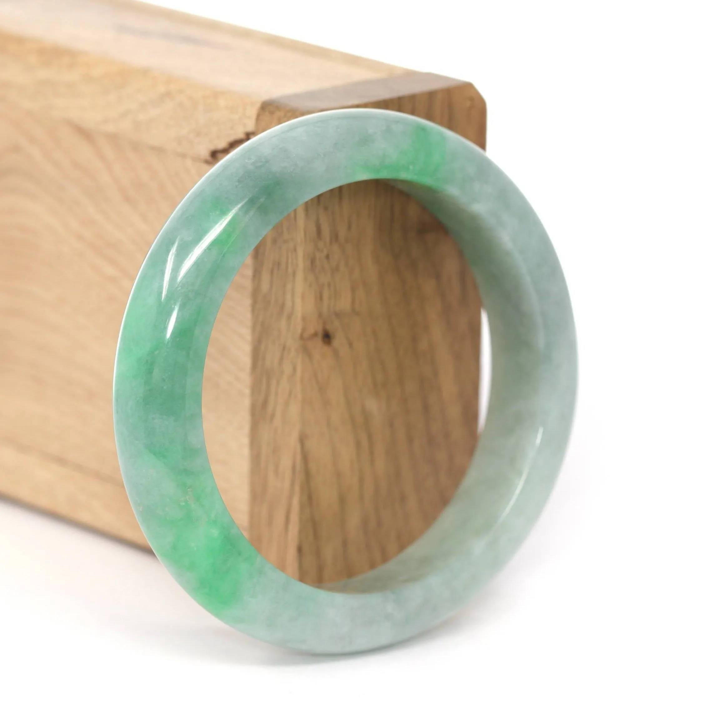 Baikalla "Classic Bangle" Apple Green Natural Burmese Jadeite Jade Bangle ( 53.81mm ) #278