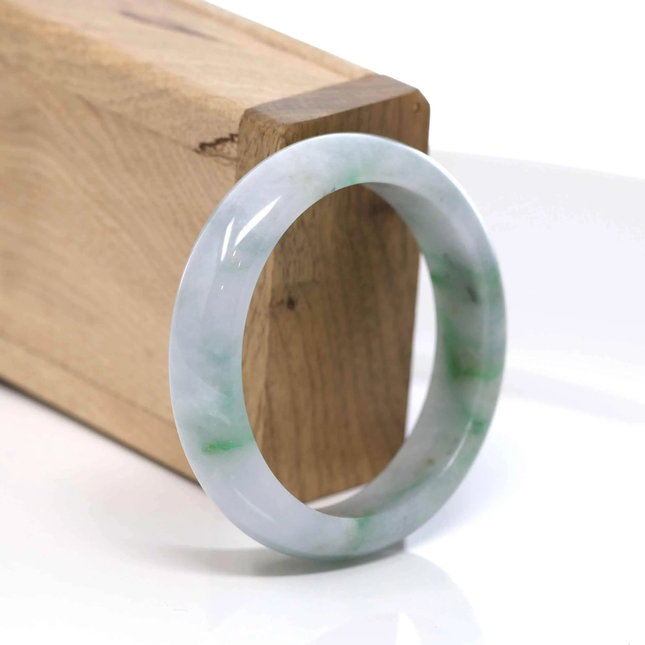 Baikalla "Classic Bangle" Green Natural Burmese Jadeite Jade Bangle  52.63mm ) #544