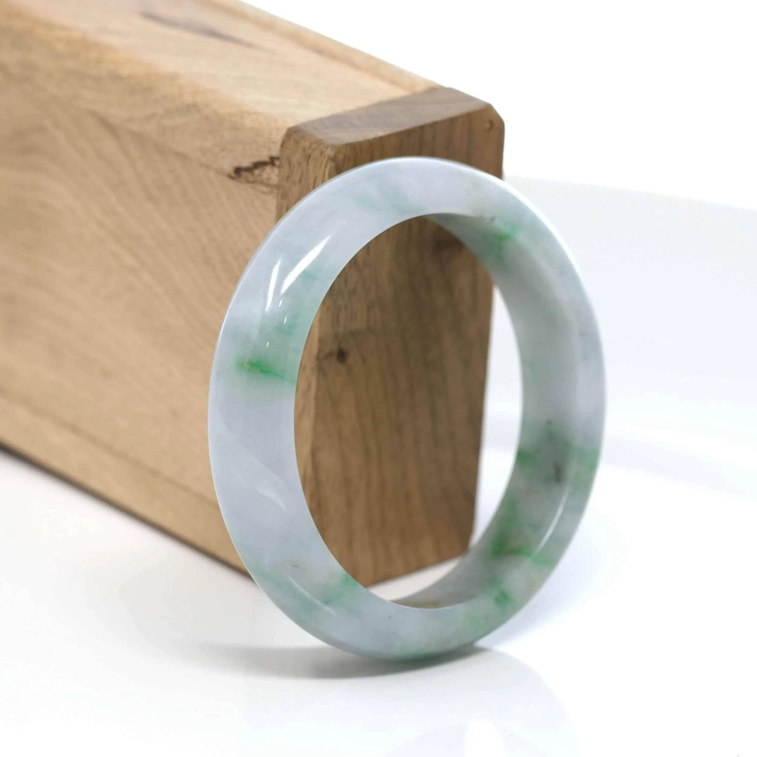 Baikalla "Classic Bangle" Green Natural Burmese Jadeite Jade Bangle  52.63mm ) #544