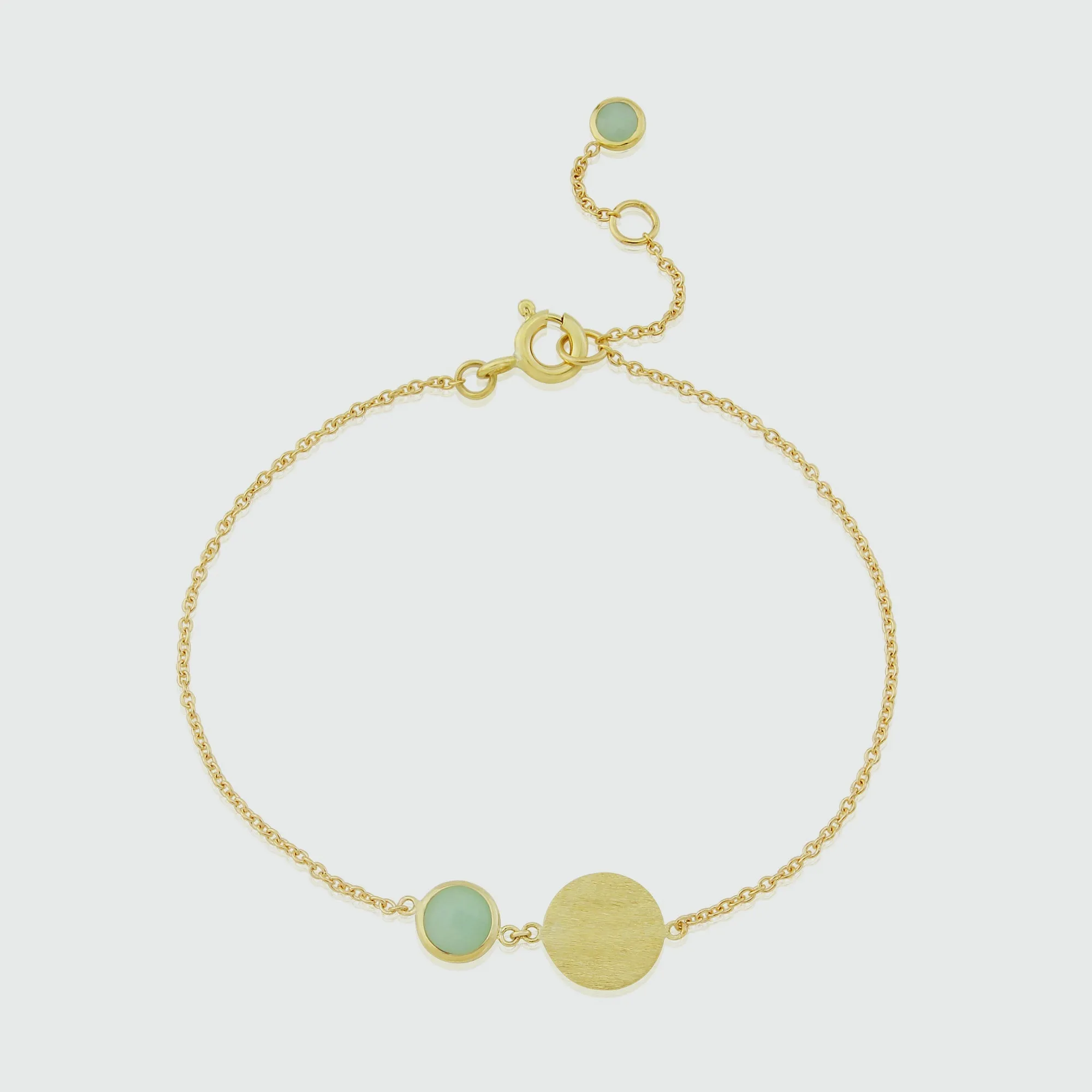 Bali 9ct Gold Chrysoprase May Birthstone Bracelet