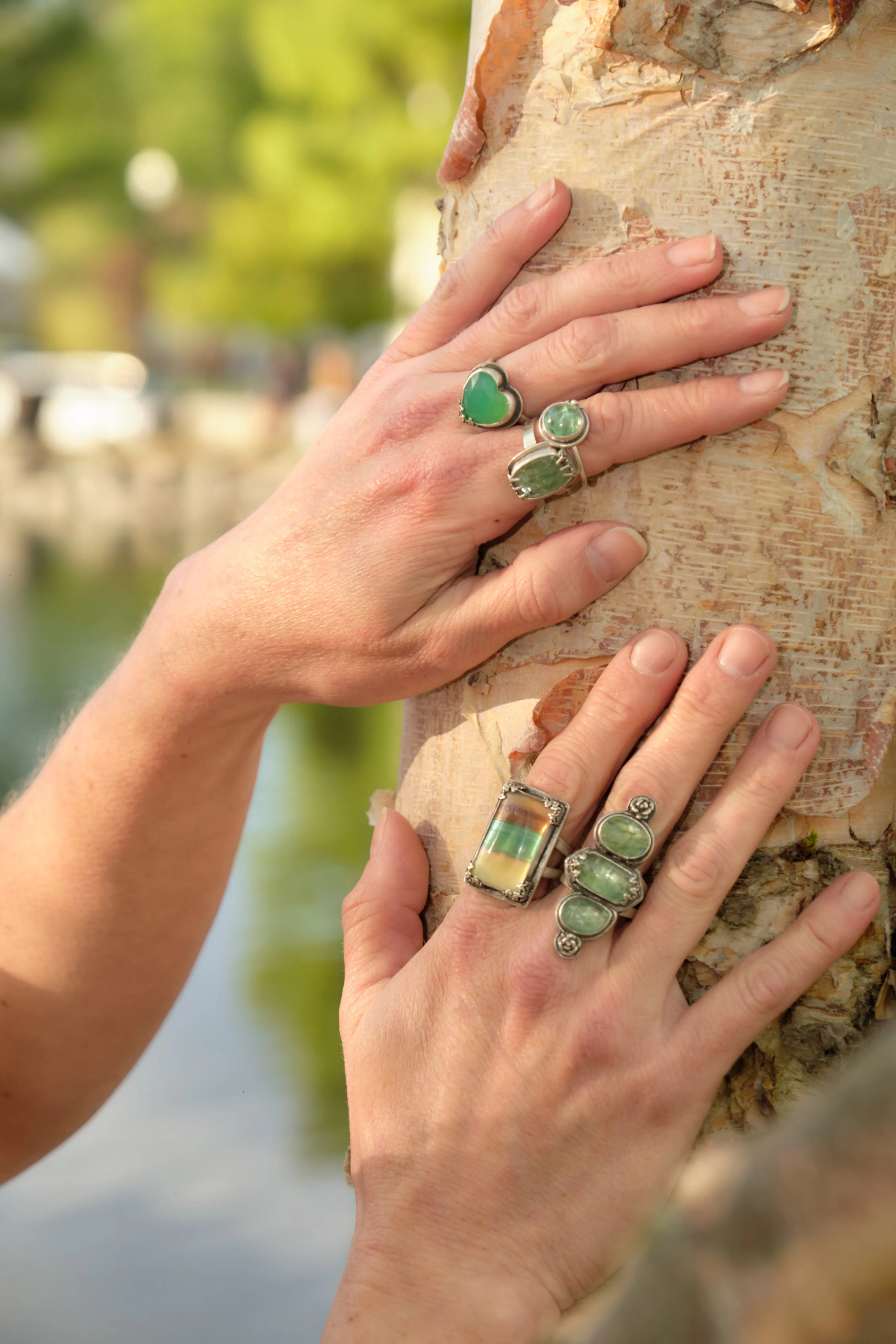 Banded Fluorite Statement Ring