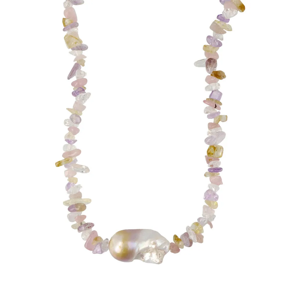 Baroque Pearl Colorful Gravel Necklace