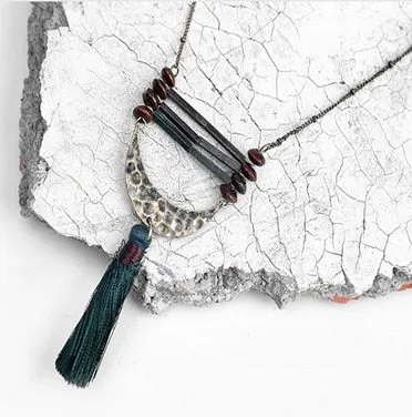 Beaded Tassel Chain  Necklace