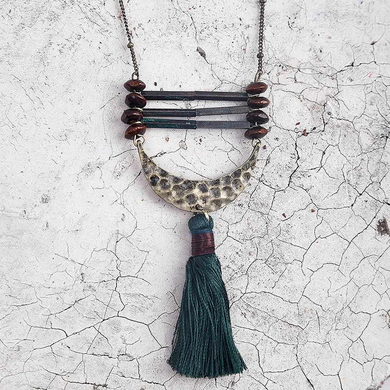 Beaded Tassel Chain  Necklace