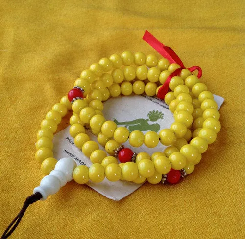 Beautiful Bright Yellow Glass beads Prayer Mala